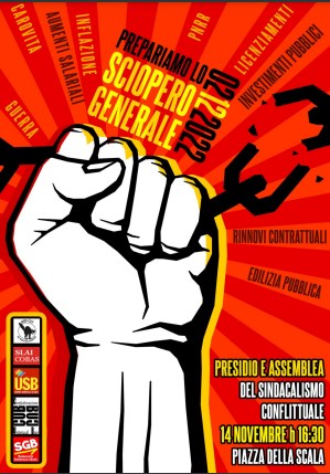 Scopri di più sull'articolo Sciopero Generale del 02.12.2022- IL SINDACALISMO DI BASE SI MOBILITA e promuove un PRESIDIO/ASSEMBLEA dei suoi delegati