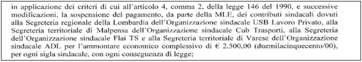 Stipulazione della commissione di Garanzia sullo Sciopero del 10 Aprile 2024.